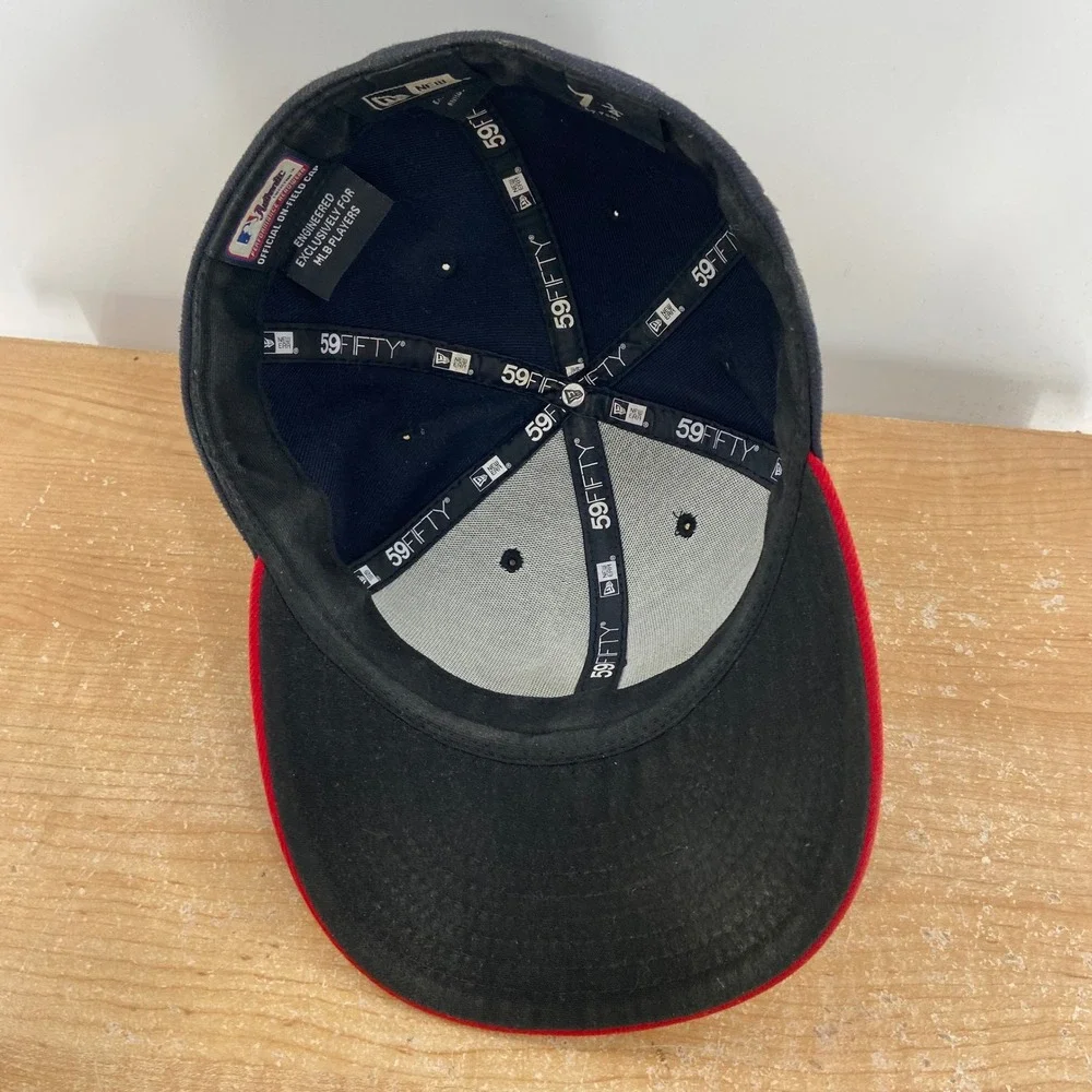 New Era 59FIFTY Atlanta Braves MLB Authentic Collection Fitted Hat 7 1/4 Navy